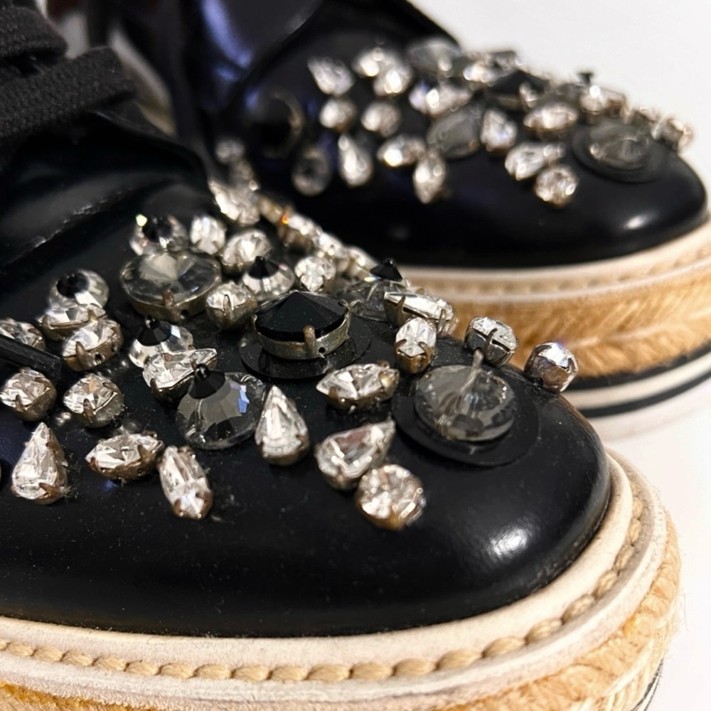 Prada Black Platform Sneakers with Embellishments - Picture 7 of 9
